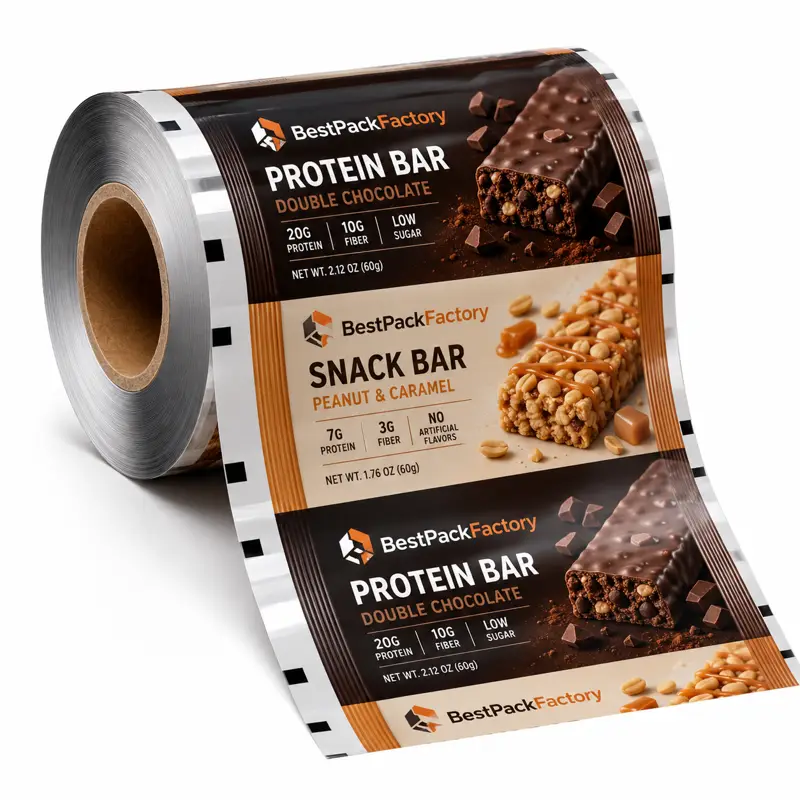 Custom Roll Stock Film for Snack & Protein Bar Packaging main product image